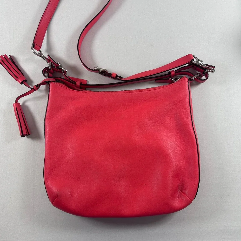 Coach Legacy Courtenay Hobo Purse 2 Way Shoulder Bag Bright Coral Style #22381
